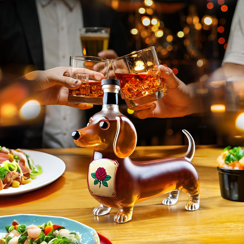 THEMEASHOP™ MAISON- Carafe à whisky 10 oz en verre avec motif canard/tortue/chien faisant un doigt d'honneur – Décoration pour bar/bureau/maison.