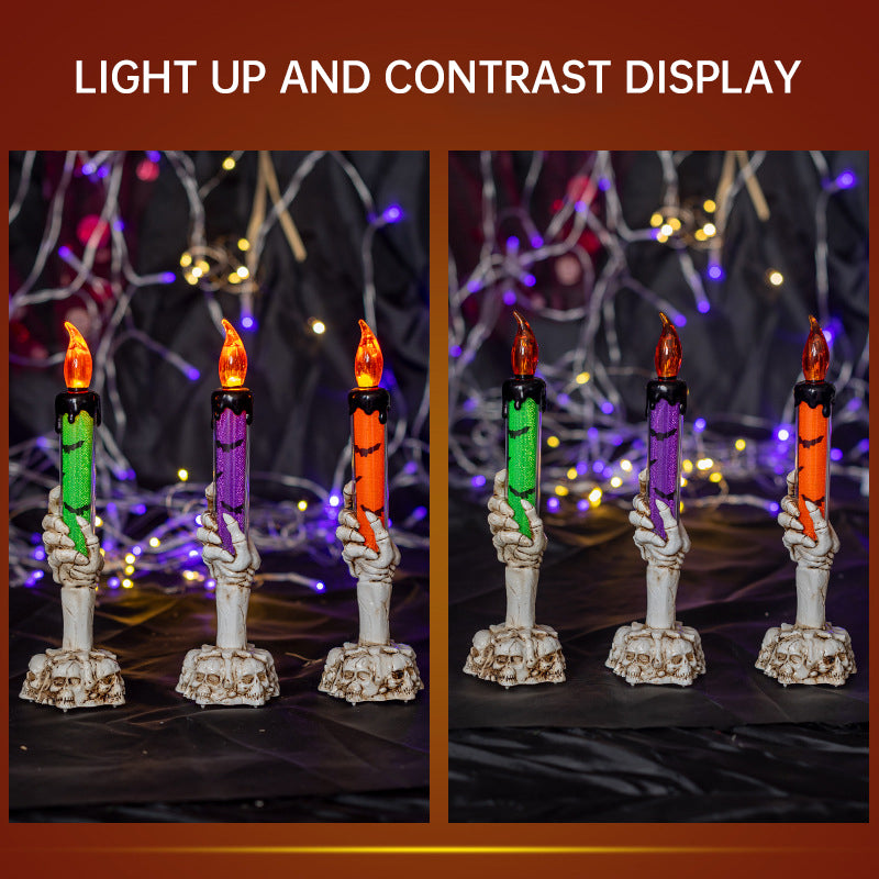 THEMEASHOP™- Halloween Prop Tears, Smokeless Electronic Skull, Candle Lamp, Ghost House, Secret Room Theme Party Scene Decoration