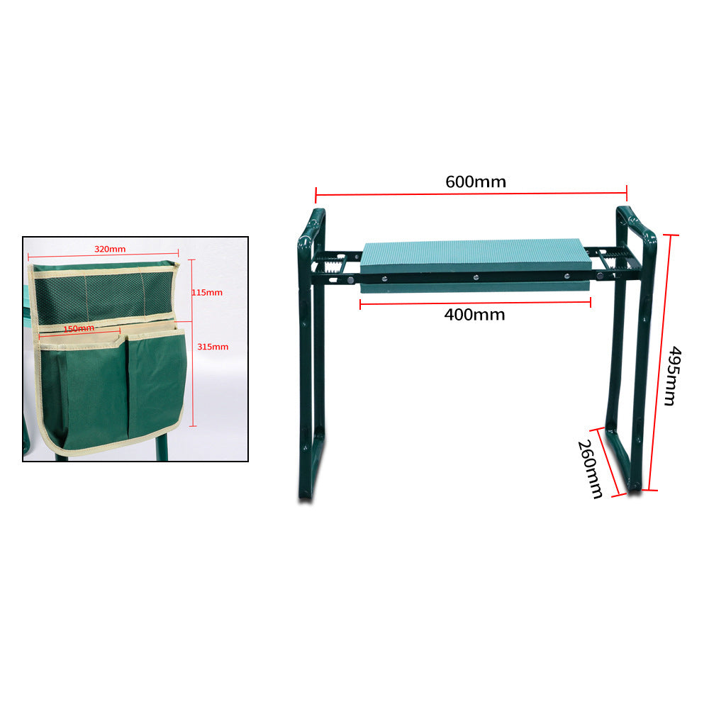 THEMEASHOP™ EXTÉRIEUR-  Tabouret de jardin à genoux avec grand ensemble d'outils, tabouret pliant de jardin, coussin de jardin en EVA