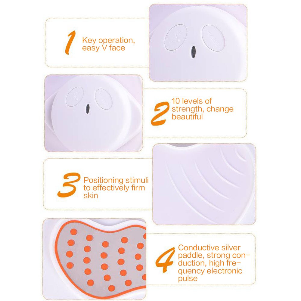 THEMEASHOP™ ÉPICERIE- Appareil de lifting facial EMS, stimulateur musculaire facial, appareil d'amincissement du visage en V, masseur EMS pour le visage avec électrodes en gel, outils de lifting de la peau