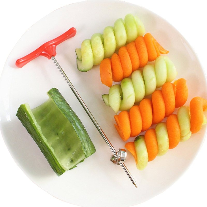 THEMEASHOP™ MAISON- Couteau spiraliseur à légumes, hachoir à salade pour pommes de terre, carottes et concombres, trancheuse à spirale facile, outil de cuisine