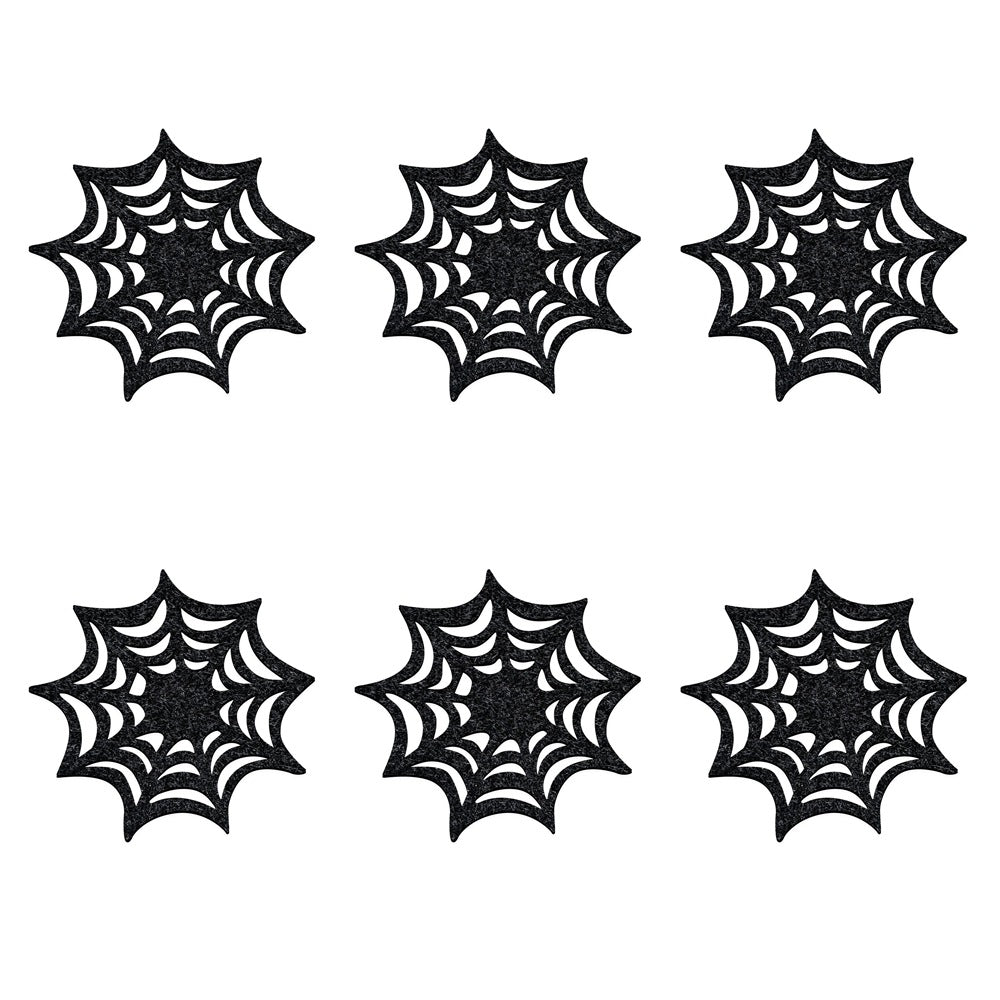 THEMEASHOP™- Halloween Party Decorative Coasters, Non-Woven Spiderweb Coasters, Halloween Table Decor