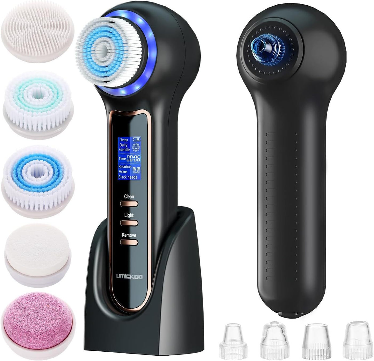 VIRTUAL INSTITUT™ - 3 In 1 Electric Facial Cleaner Sonic Vibration Facial Brush Machine Waterproof Facial Cleansing Brush