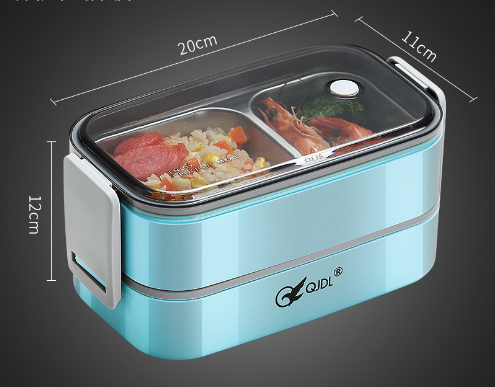 THEMEASHOP™ MAISON- Boîte à lunch isotherme portable à double paroi en acier inoxydable 304, compatible micro-ondes