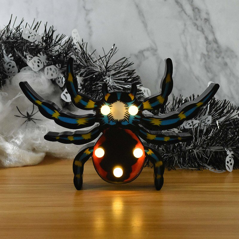 THEMEASHOP™- Halloween LED Lights Horror Pumpkin Ghost Bat Spider Night Lights Ornament Halloween Party Props Home Bar Table Lamp Decorations
