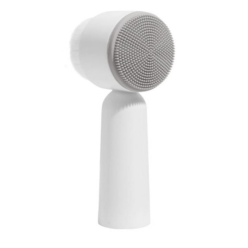 VIRTUAL INSTITUT™ - Brosse nettoyante visage portable double face en silicone, poils doux, brosse de massage et de lavage du visage, outil de soin de la peau pour éliminer les points noirs, référence 20#42