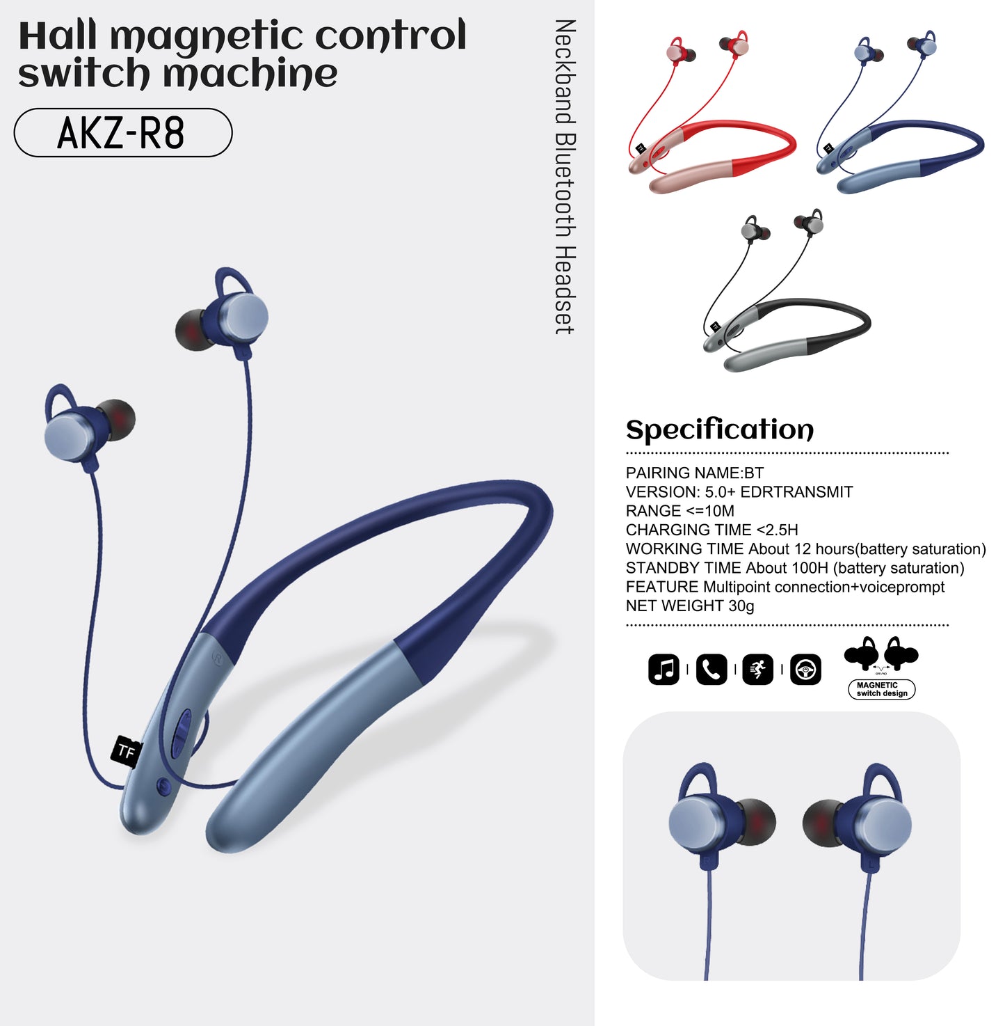 Écouteurs AKZ-R8 magnetic