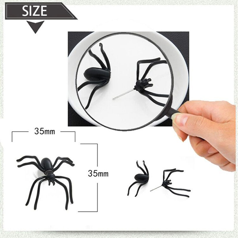 THEMEASHOP™-  Halloween Decoration 1Piece 3D Creepy Black Spider Ear Stud Earrings for Haloween Party DIY Decoration Home Decor