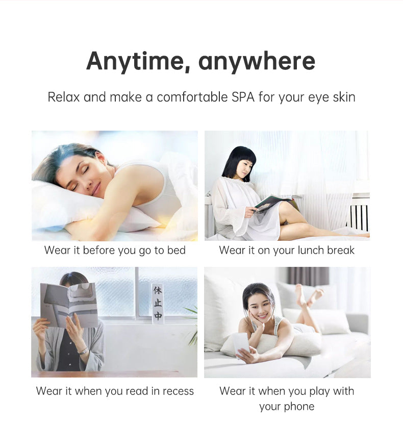 VIRTUAL INSTITUT™ - Appareil de luminothérapie LED rouge, masseur oculaire EMS à micro-courant anti-âge et vibrations 3D pour atténuer les rides et les cernes.