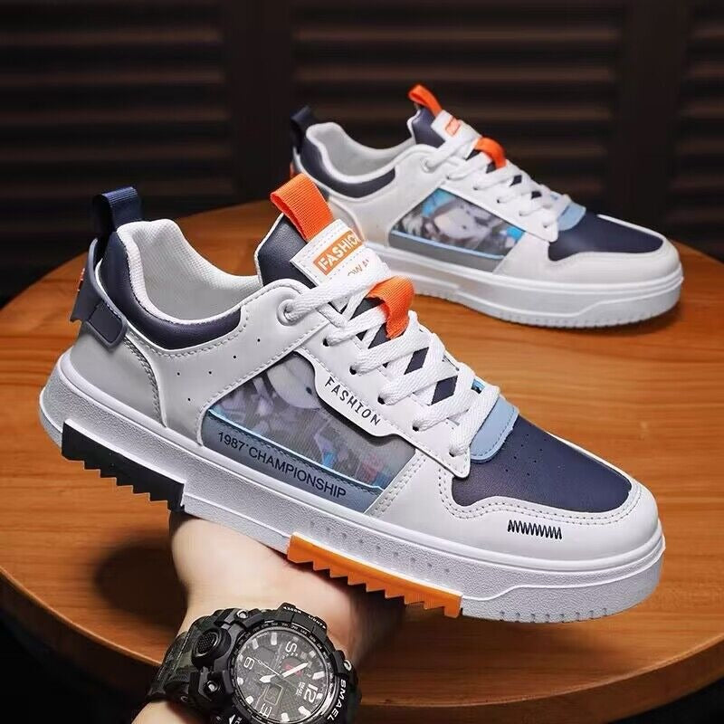THEMEASHOP™ HOMME- Chaussures blanches respirantes pour hommes et étudiants, chaussures de sport et de loisirs