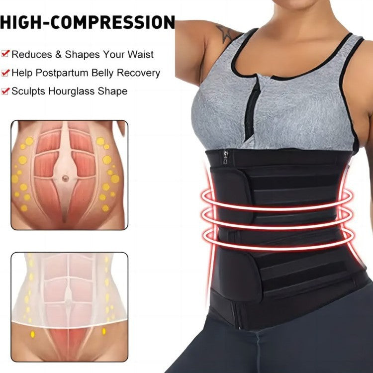 FAISH!ONE SPORT™- Ceinture Claudine amincissante (résistante à la transpiration, avec fermeture éclair ajustable et ceinture abdominale renforcée)
