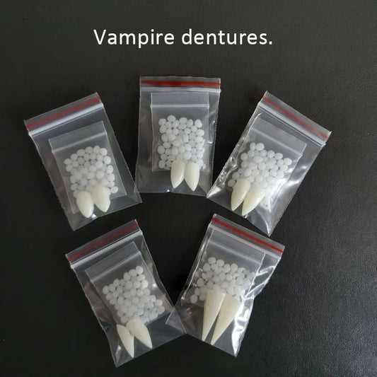 THEMEASHOP™- halloween party Fangs Decoration DIY Halloween Resin vampire teeth Props Horror 5g glue friends gifts Cosplay witch false fangs