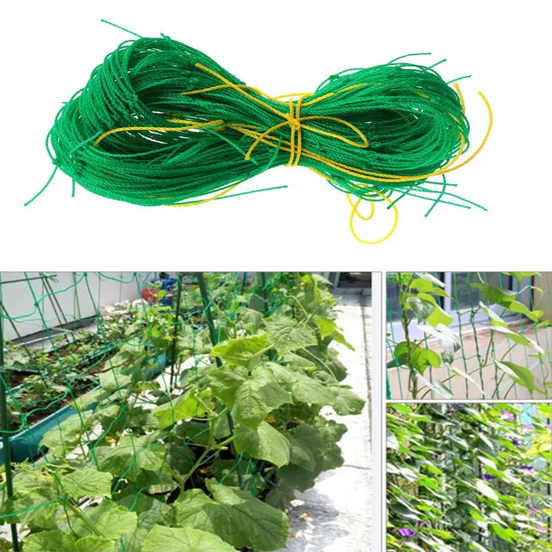 Filet de culture en nylon pour plantes grimpantes, luffa, support pour concombres et ipomées, réseau de jardinage sur chenilles