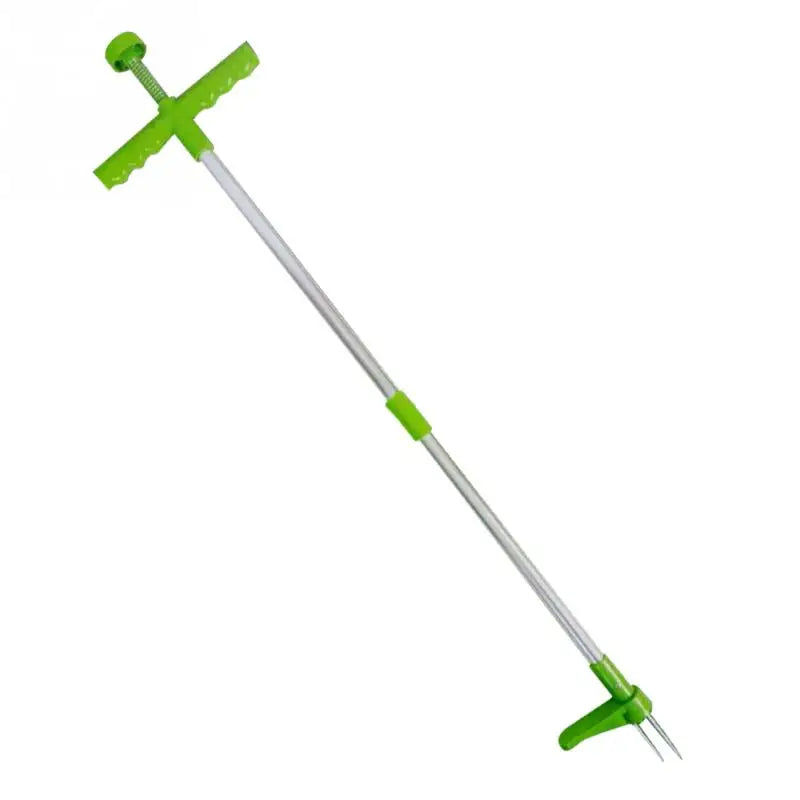 Désherbeur manuel portable à long manche en aluminium, léger et facile à utiliser, pour jardin et pelouse.