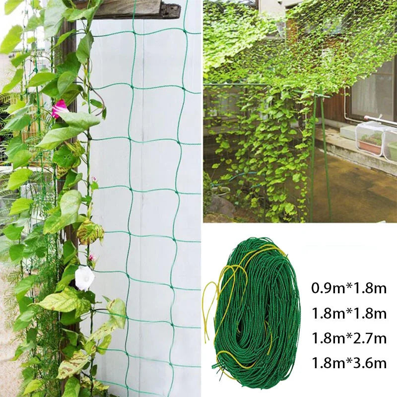 Filet de culture en nylon pour plantes grimpantes, luffa, support pour concombres et ipomées, réseau de jardinage sur chenilles