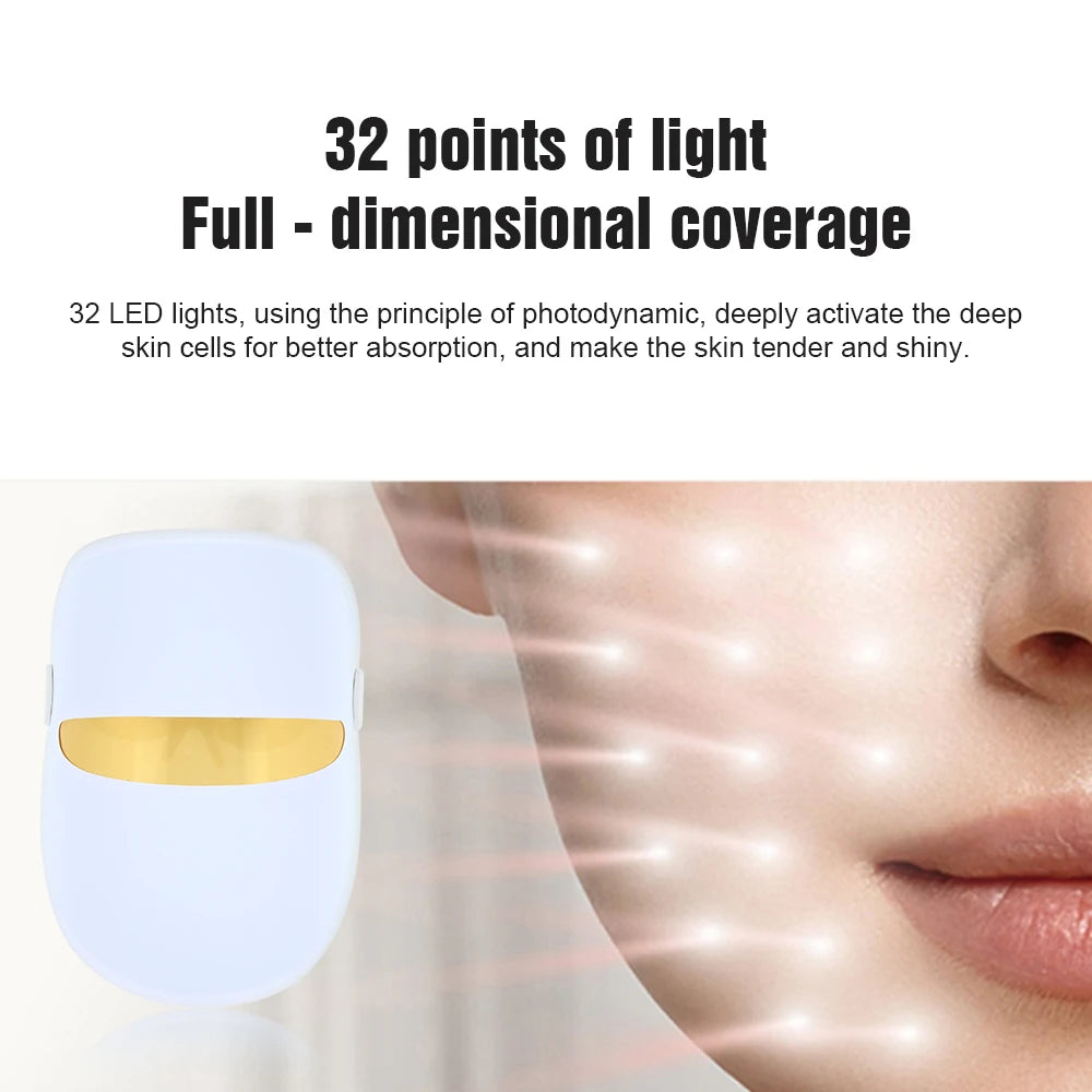 Masque de luminothérapie LED 7 couleurs, masque facial de rajeunissement cutané par électroporation, appareil de beauté photonique, réduction des rides