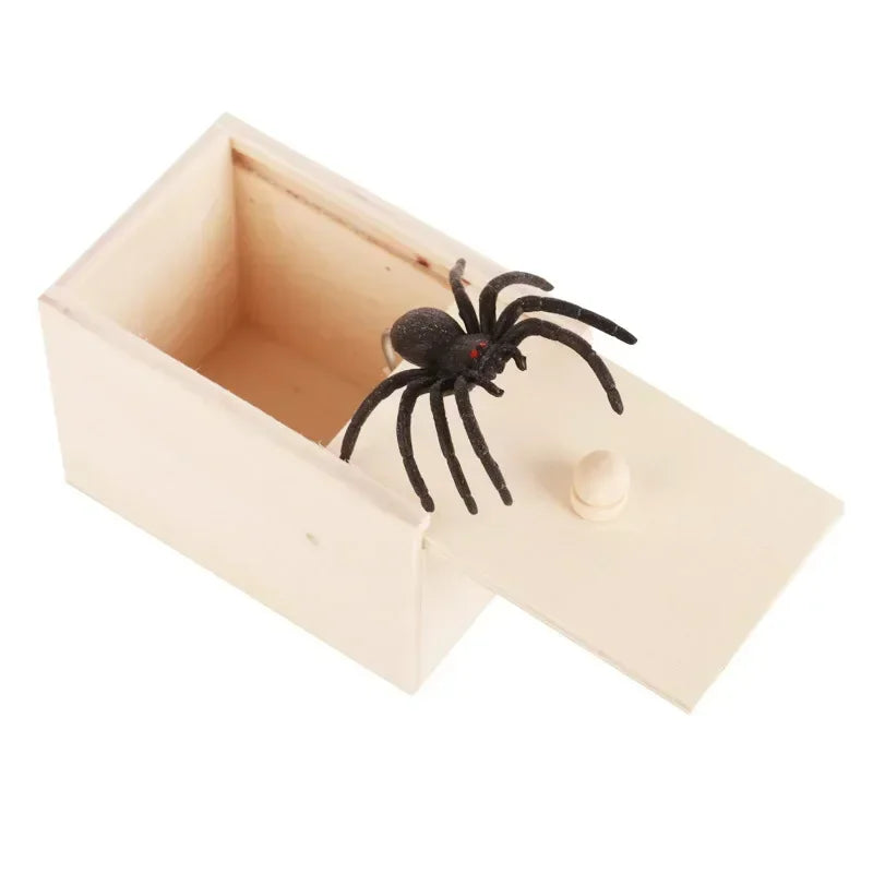 THEMEASHOP™- 1PC New Trick Spider Funny Scare Box Wooden Hidden Box Prank Trick Horror Spiders Fun Game Halloween Party Decoration Gifts
