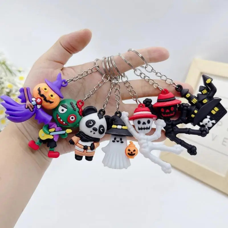 THEMEASHOP™- Halloween Decor Keychain Cute Cat Bat Spider Black Animal Funny Key Ring for DIY Craft Bag Accessory Gift