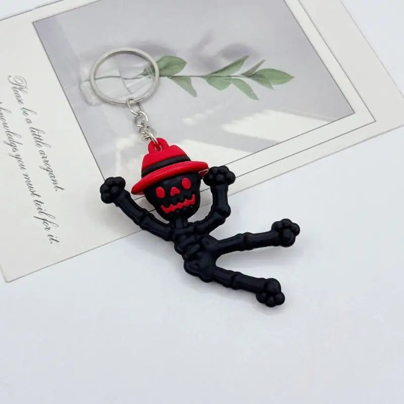 THEMEASHOP™- Halloween Decor Keychain Cute Cat Bat Spider Black Animal Funny Key Ring for DIY Craft Bag Accessory Gift