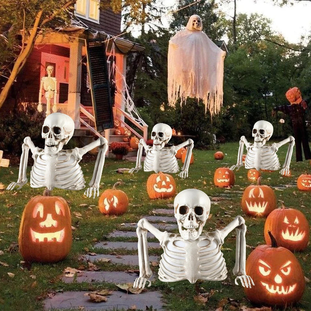 THEMEASHOP™- Halloween Decorations Glowing Skull Skeleton Human Head Haunted House Outdoor Yard Horror Props Holiday Scarry Home Supplies