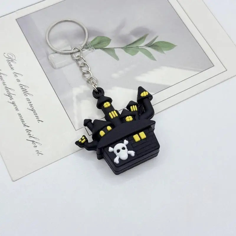 THEMEASHOP™- Halloween Decor Keychain Cute Cat Bat Spider Black Animal Funny Key Ring for DIY Craft Bag Accessory Gift