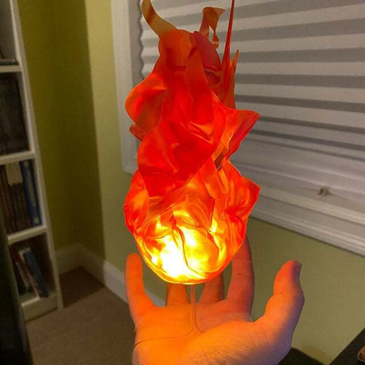 THEMEASHOP™- Halloween Decor Props Simulation Floating Fireball Lamp Artificial Fire Flame Atmosphere Light For Cosplay Role Play Party