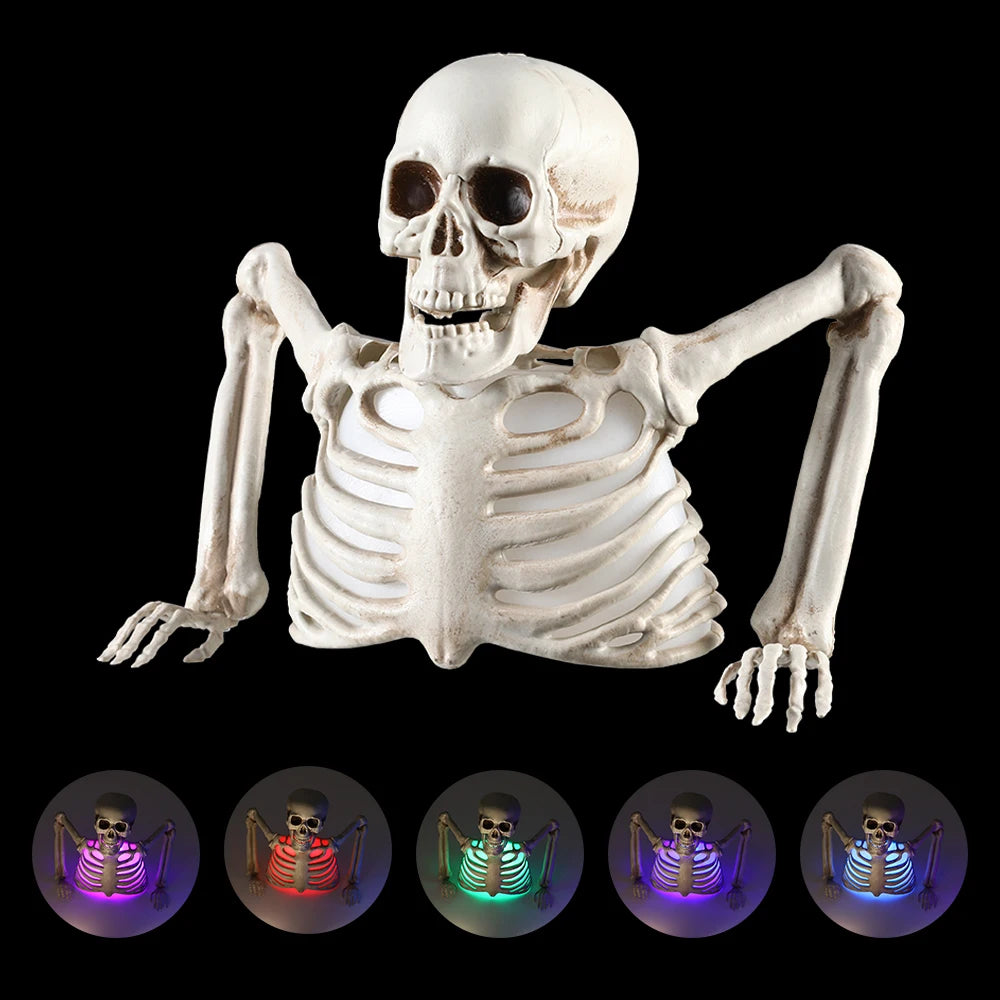 THEMEASHOP™- Halloween Decorations Glowing Skull Skeleton Human Head Haunted House Outdoor Yard Horror Props Holiday Scarry Home Supplies