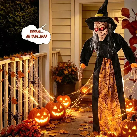 THEMEASHOP™-  Halloween Witch Ghost Decor Horror Pendant Glowing Prank Props Electric Toys Haunted House Bar Club Home Festival Decoration