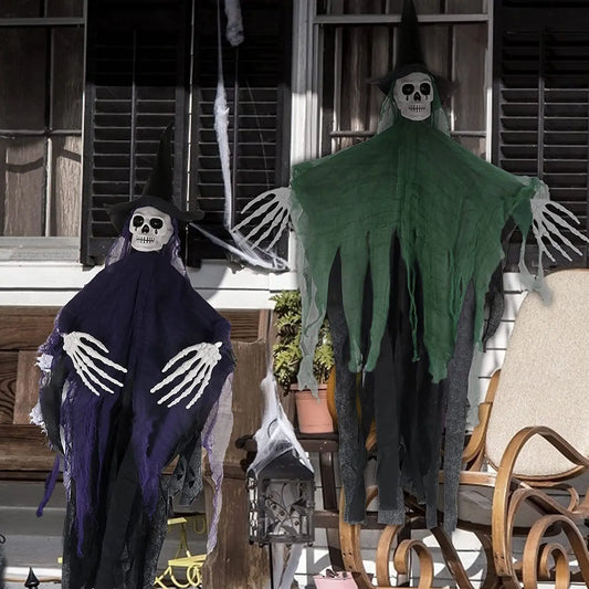 THEMEASHOP™- Halloween Hanging Skeleton Ghosts Decor Halloweens Skeleton Flying Ghost Haunted Haunted House Prop Party Decorations