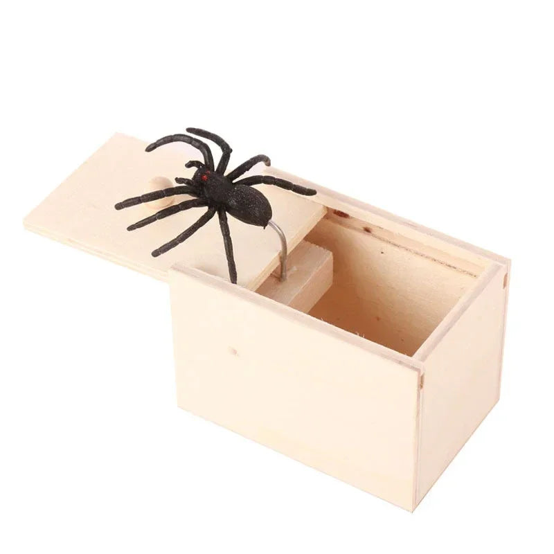THEMEASHOP™- 1PC New Trick Spider Funny Scare Box Wooden Hidden Box Prank Trick Horror Spiders Fun Game Halloween Party Decoration Gifts