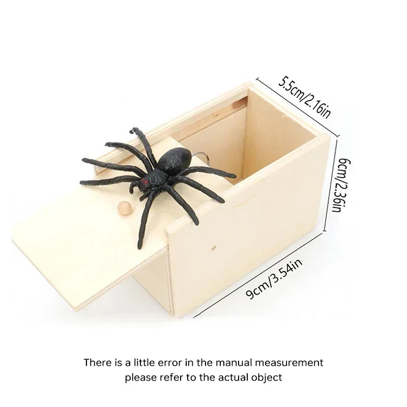 THEMEASHOP™- 1PC New Trick Spider Funny Scare Box Wooden Hidden Box Prank Trick Horror Spiders Fun Game Halloween Party Decoration Gifts