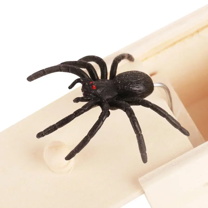 THEMEASHOP™- 1PC New Trick Spider Funny Scare Box Wooden Hidden Box Prank Trick Horror Spiders Fun Game Halloween Party Decoration Gifts