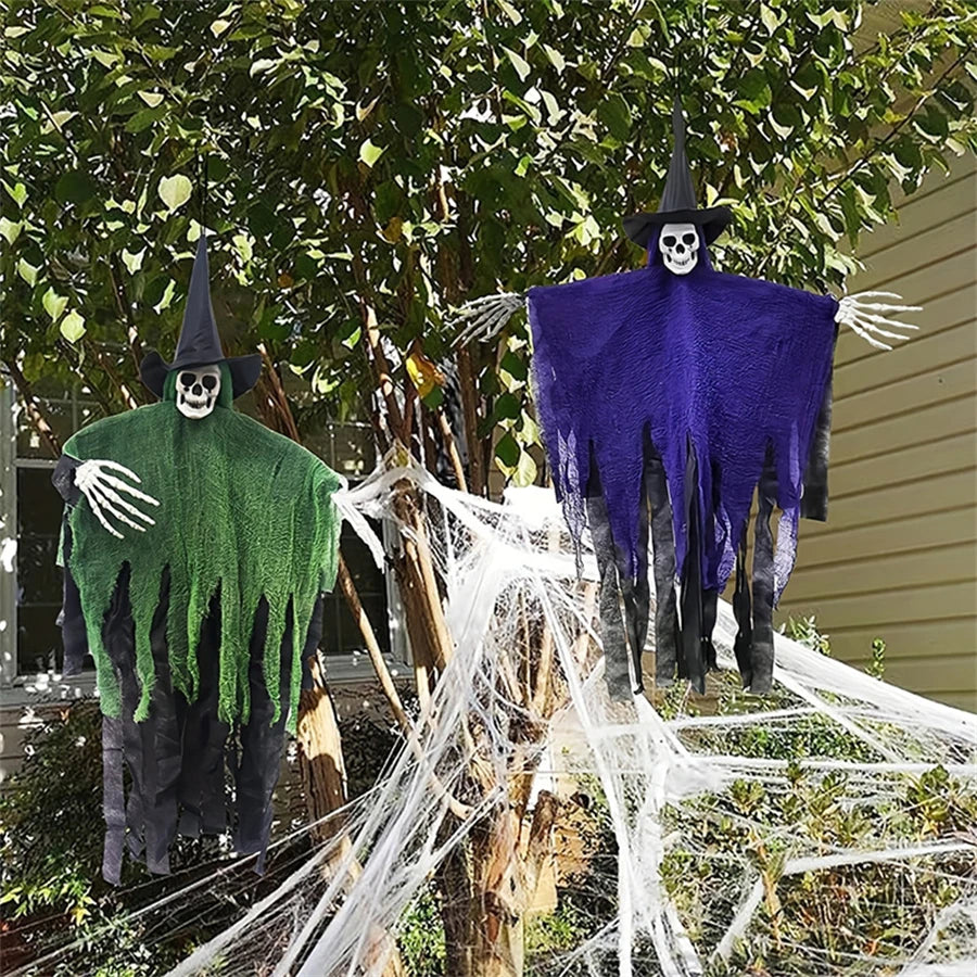 THEMEASHOP™- Halloween Hanging Skeleton Ghosts Decor Halloweens Skeleton Flying Ghost Haunted Haunted House Prop Party Decorations