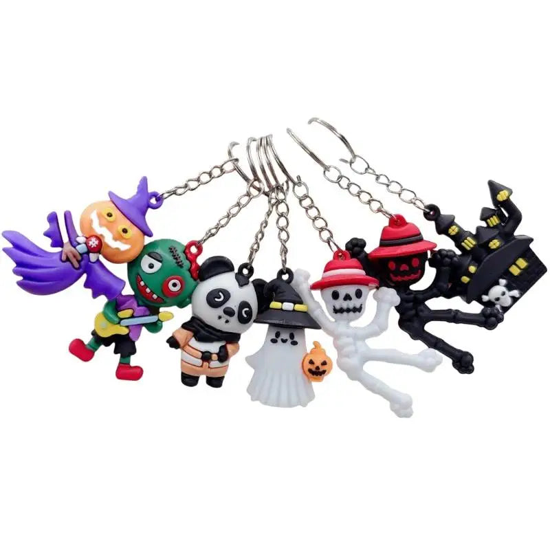 THEMEASHOP™- Halloween Decor Keychain Cute Cat Bat Spider Black Animal Funny Key Ring for DIY Craft Bag Accessory Gift
