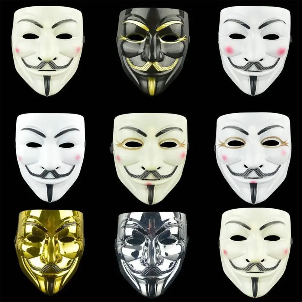 THEMEASHOP™- Halloween Cosplay Masks V for Vendetta Movie Anonymous Mask for Adult Kids Film Theme Mask Party Gift Cosplay Costume Accessory