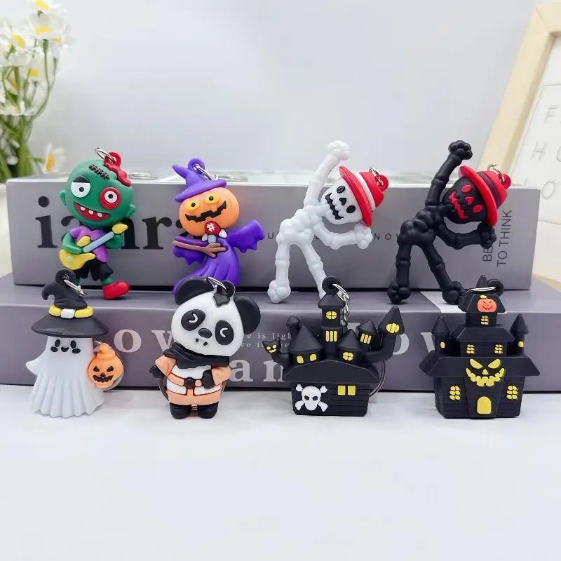 THEMEASHOP™- Halloween Decor Keychain Cute Cat Bat Spider Black Animal Funny Key Ring for DIY Craft Bag Accessory Gift