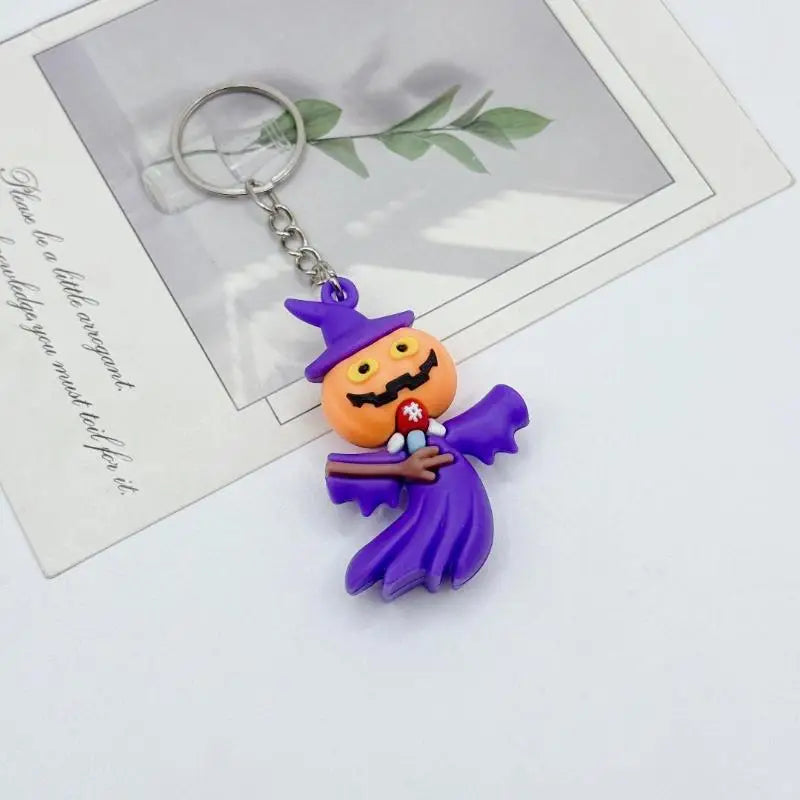 THEMEASHOP™- Halloween Decor Keychain Cute Cat Bat Spider Black Animal Funny Key Ring for DIY Craft Bag Accessory Gift