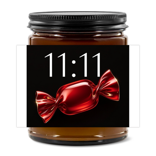 9oz Amber Jar Candle | 3"x2" White Label | Black Matte Lid